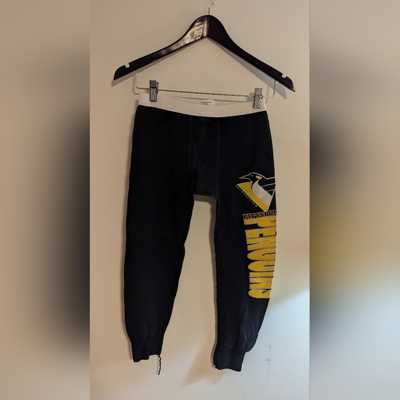 Vintage Pittsburgh Penguins Long Johns - Boys Size 10/12 - Picture 1 of 4